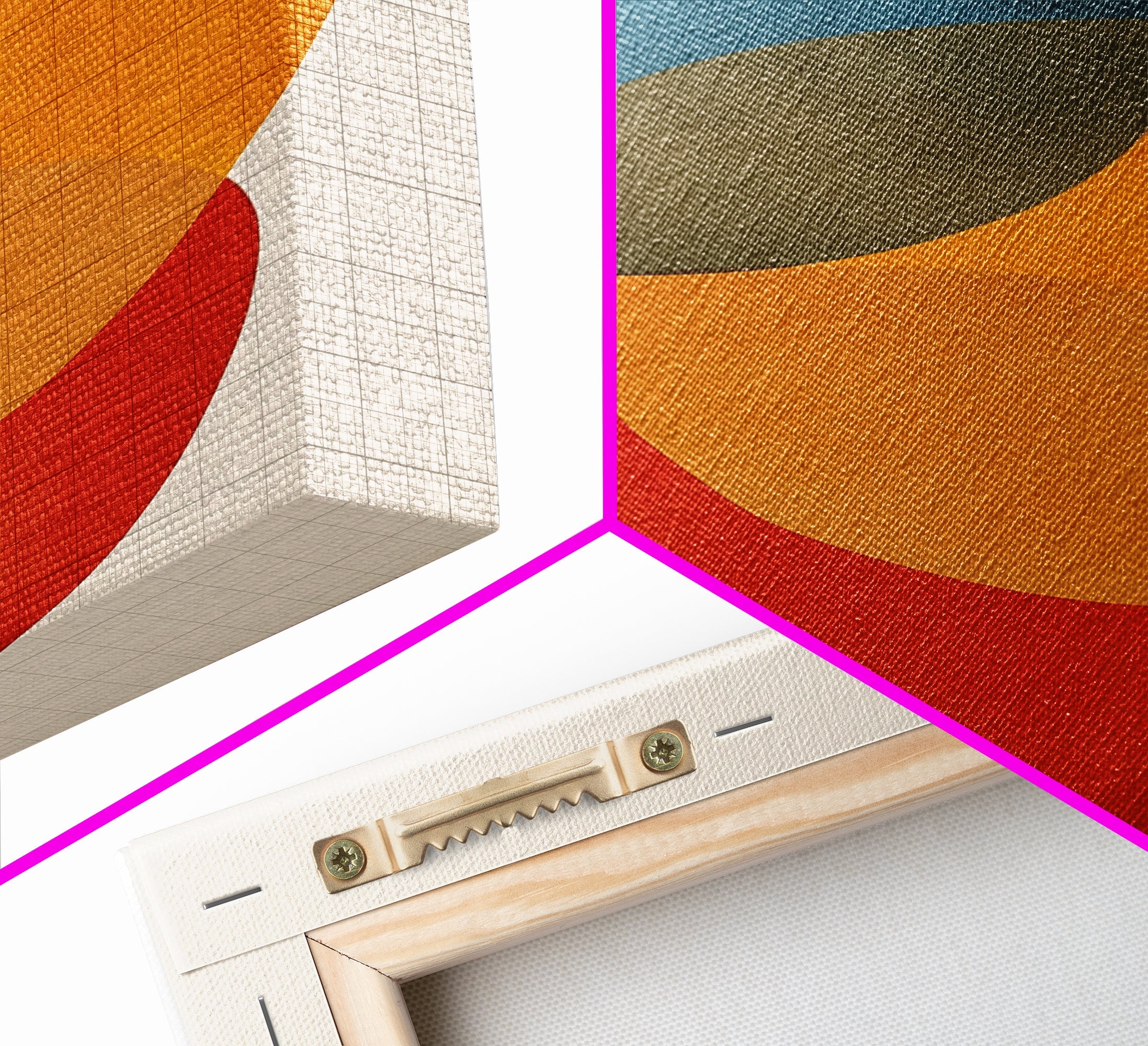 Large Abstract Canvas Wall Art Framed Canvas Print Modern Abstract Painting Colors and Shapes Retro Modern Art