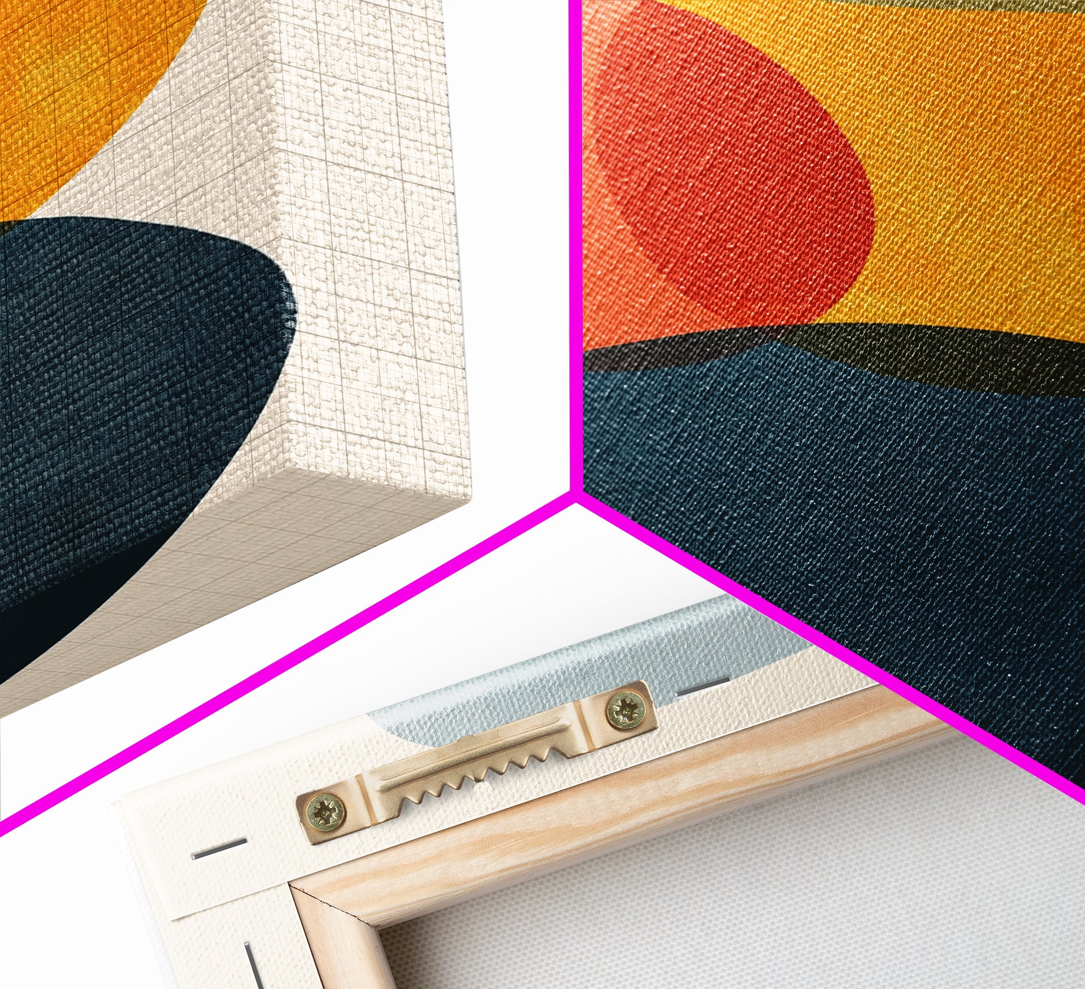 Mid Century Modern Abstract Wall Art Print, White Background Watercolor Spots On Canvas, Canvas Print, Modern Retro Living Room Art