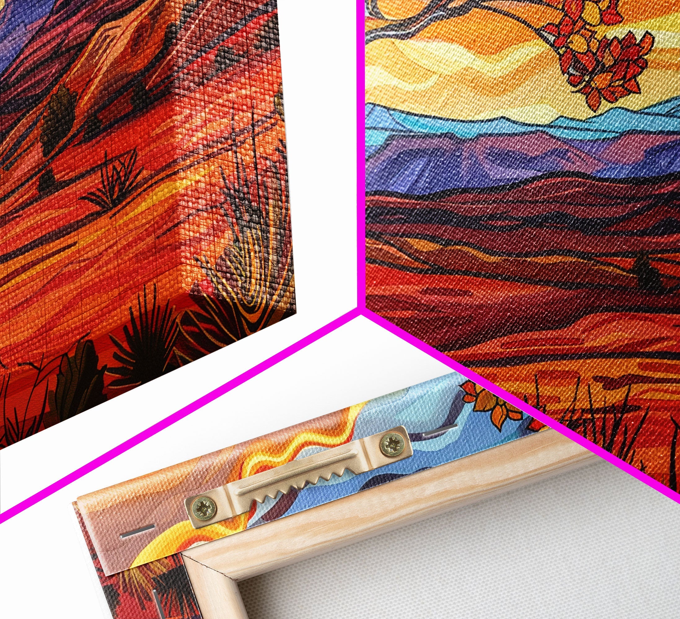 Retro Pop Art Desert Print, Van Gogh Inspired Wall Art, Rustic Southwest Decor, Farmhouse, Wild West, Wester Decor, Home Decor Living Room