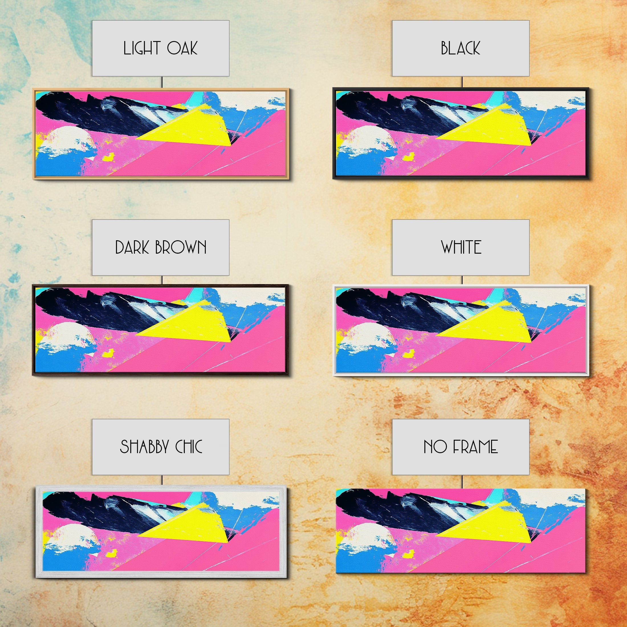 Vaporwave Abstract Wall Art, Canvas Print, Retro 80s Vibe Home Decor, Pink and Turquoise Wall Art, Oversized Art