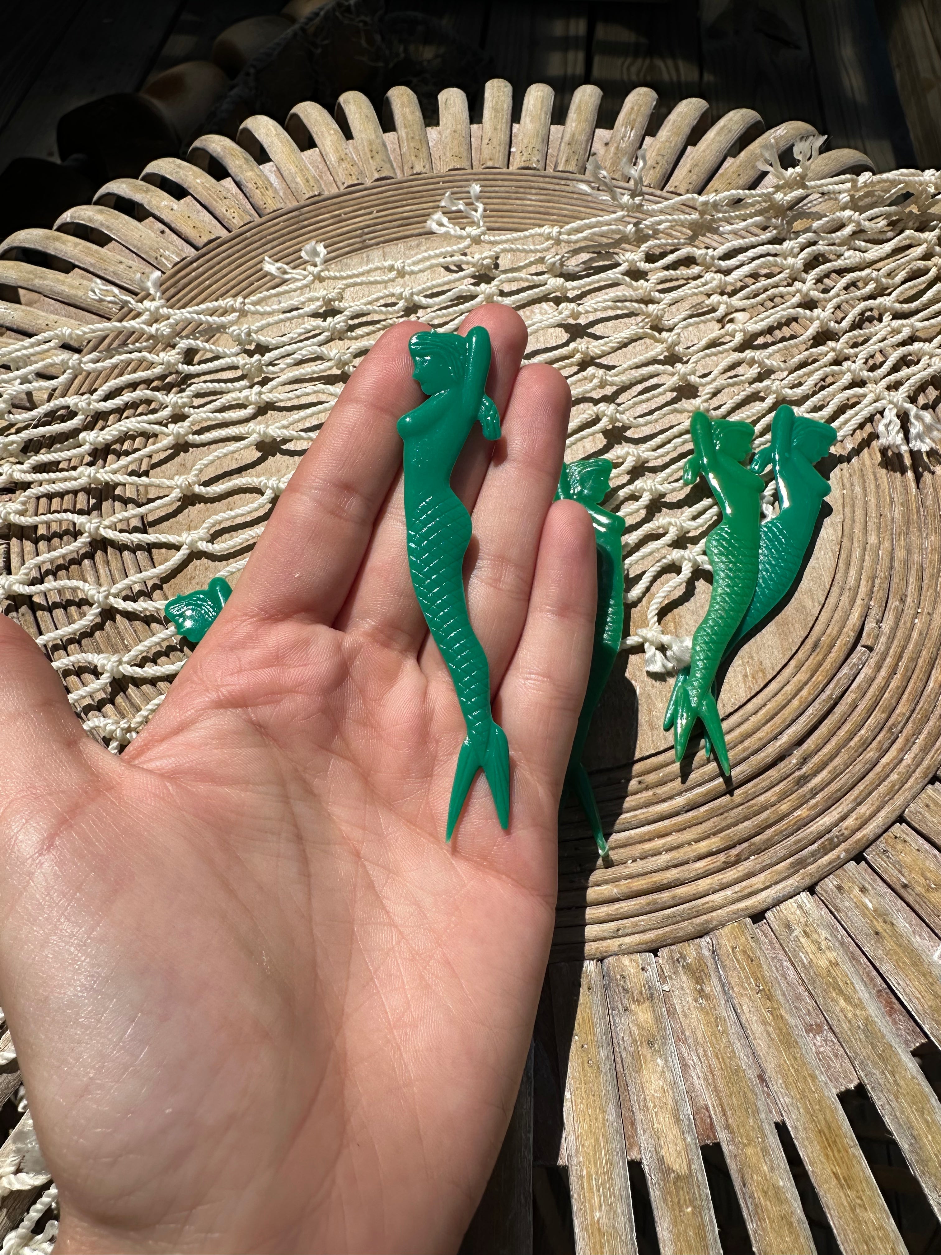 BULK Party Pack 1950's Pin Up Mermaid Swizzle Skewers Sticks Cocktail Fork- Unique Garnish Picks