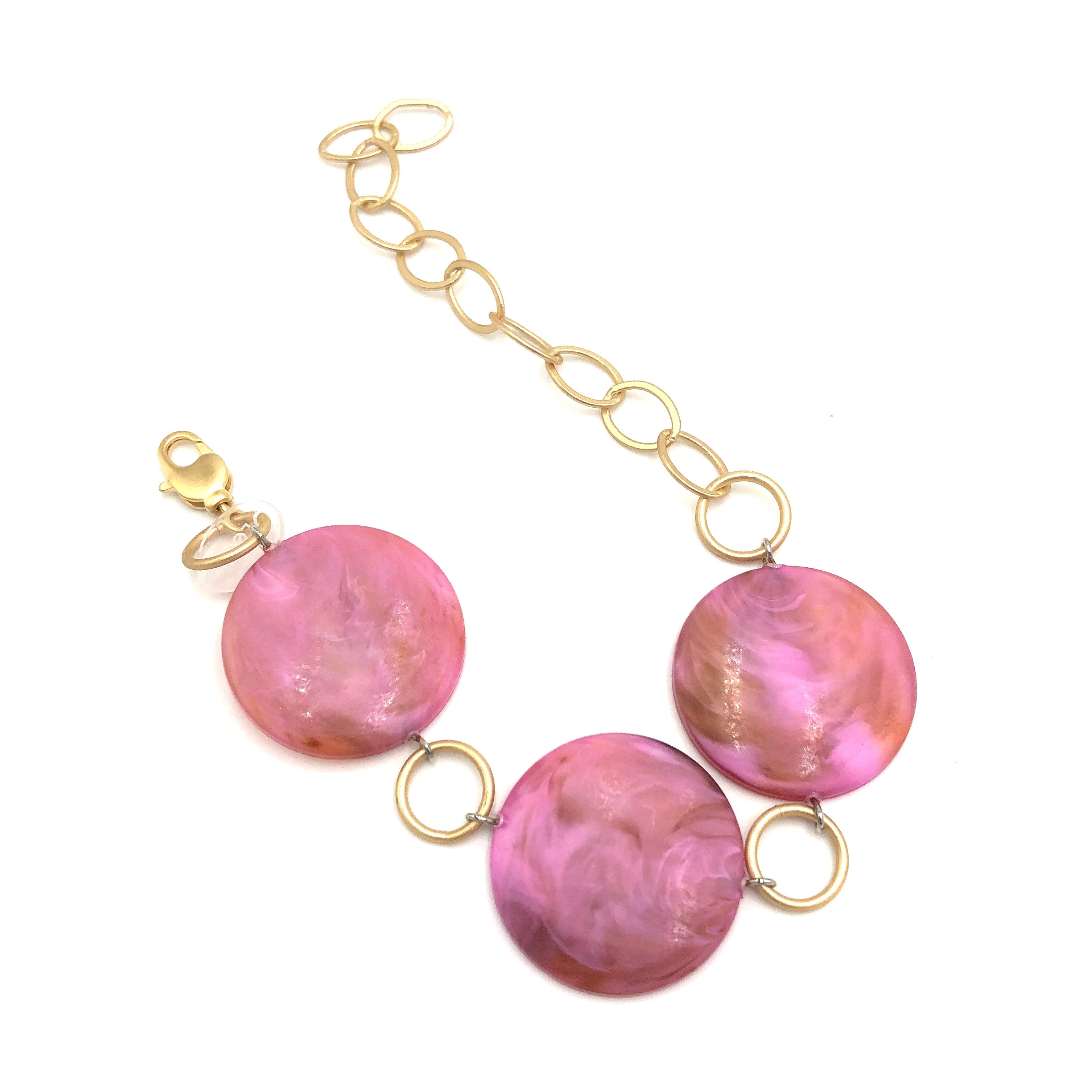 Rose Marbled Stations Bracelet