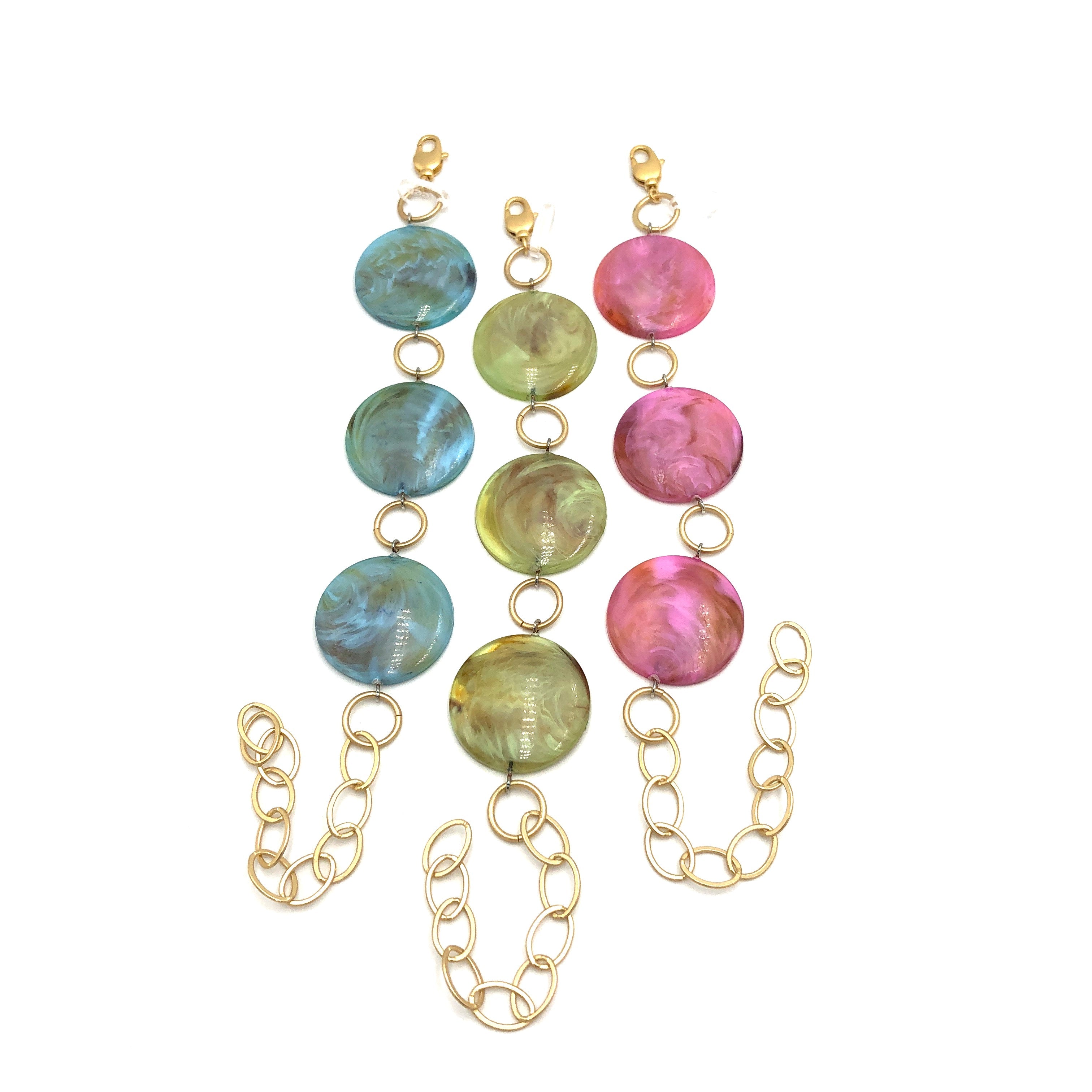 Rose Marbled Stations Bracelet