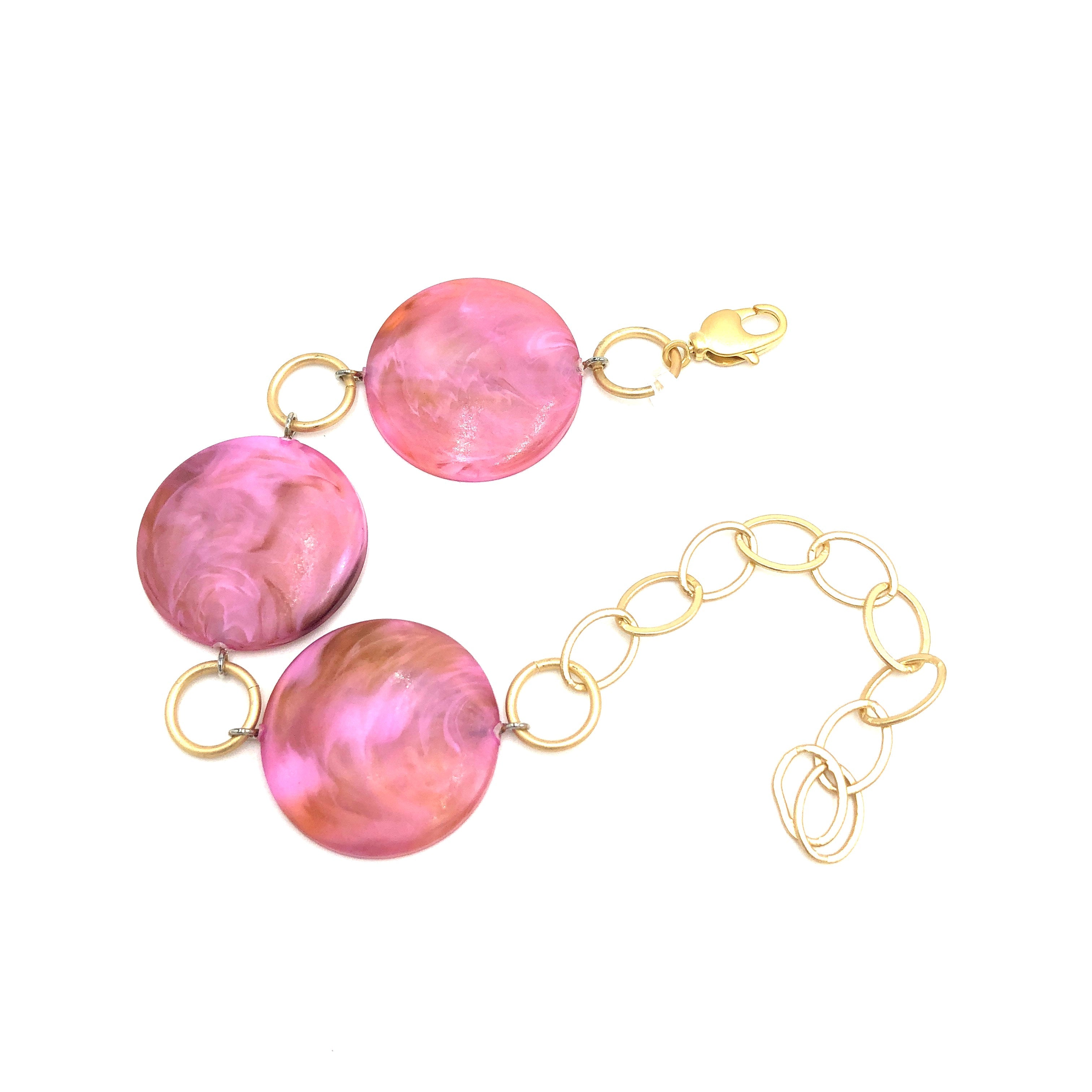 Rose Marbled Stations Bracelet