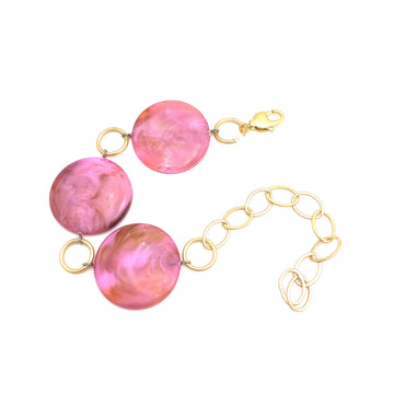 Rose Marbled Stations Bracelet