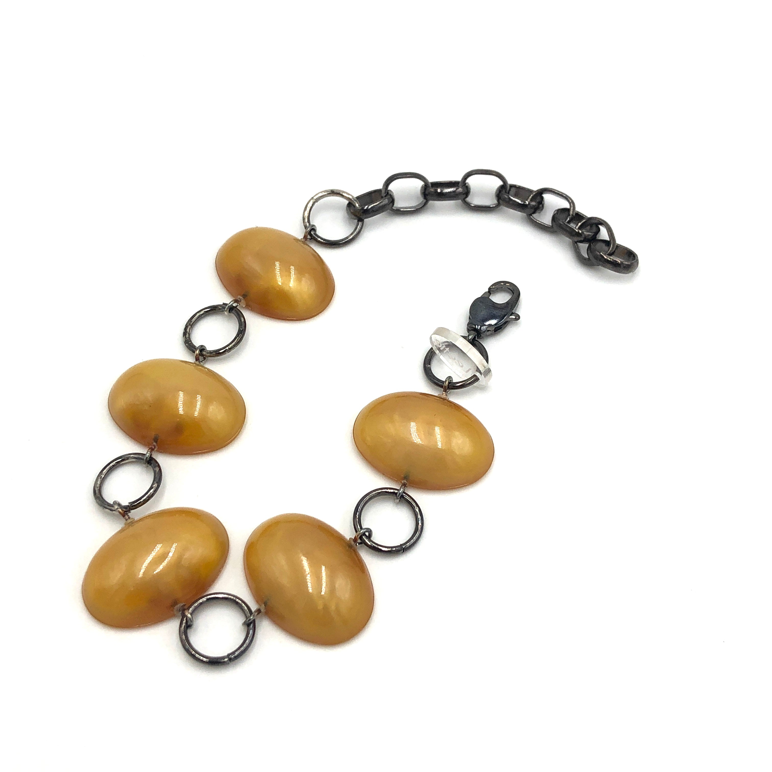 Gold Aura Jelly Bean Stations Bracelet