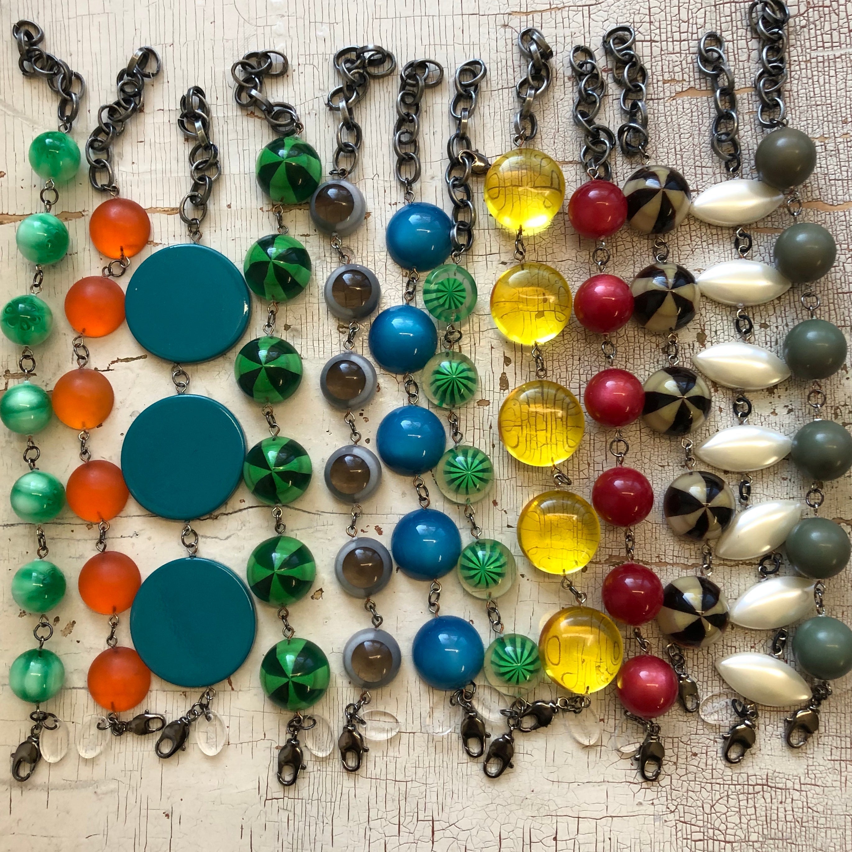 Grey Color-Block Disc Stations Bracelet