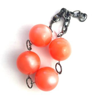 Neon Melon Moonglow Jumbo Lucite Bubble Stations Bracelet