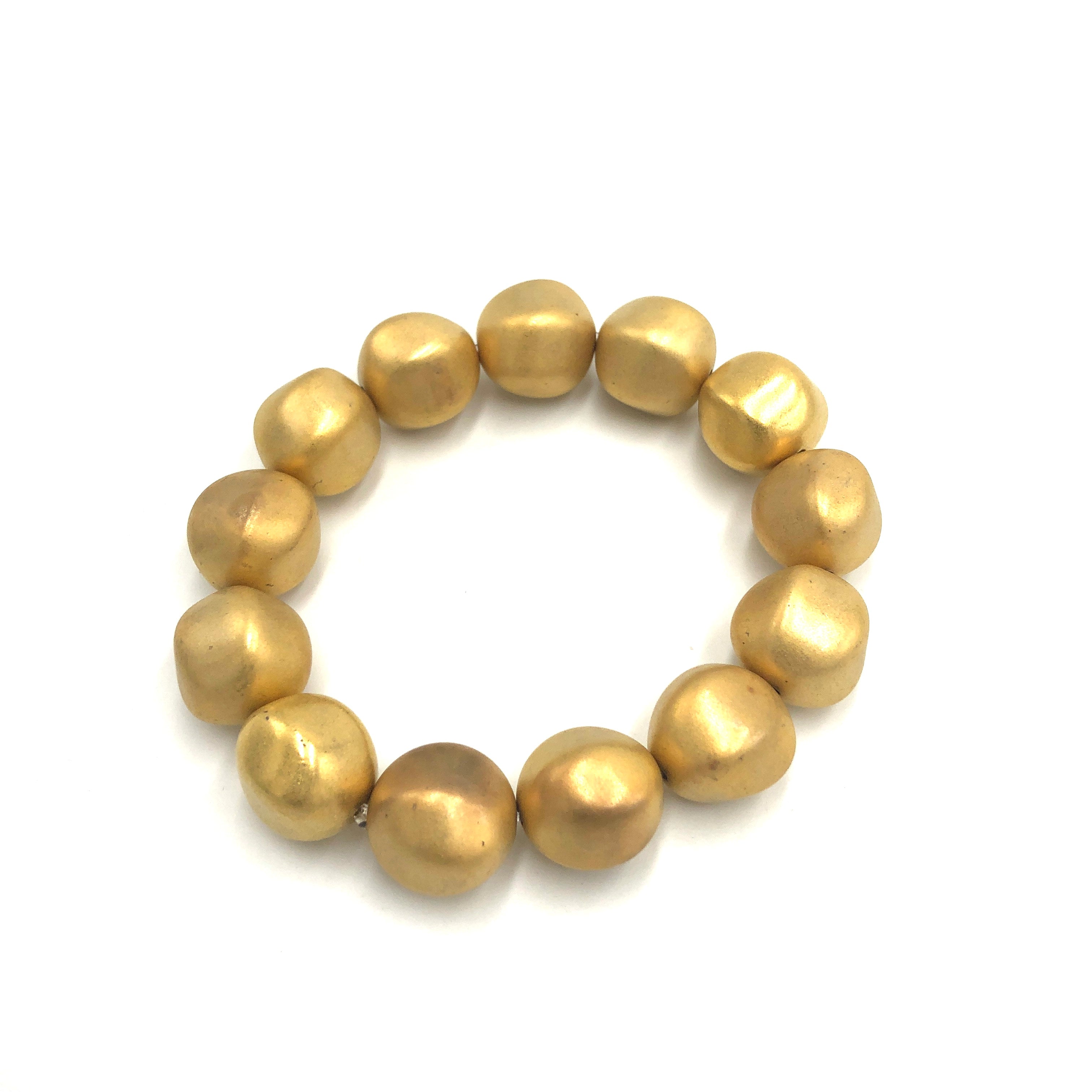 Gilt Matte Gold Stretch Bracelet