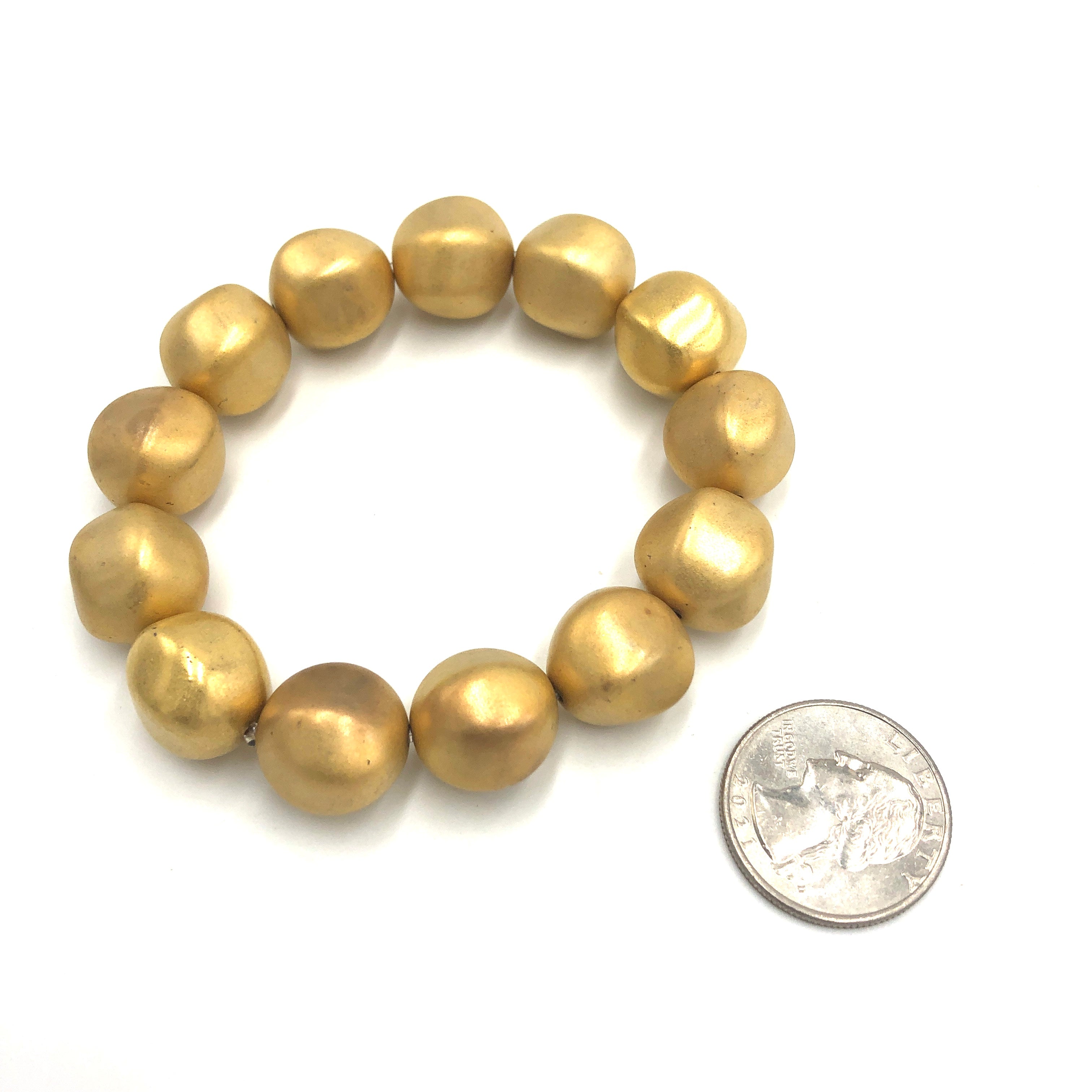 Gilt Matte Gold Stretch Bracelet