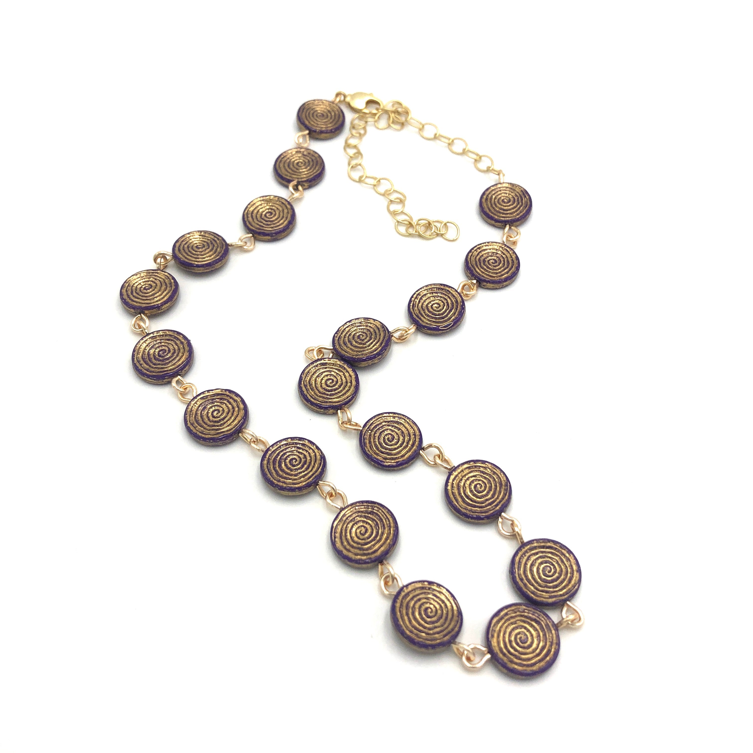 Spiral Etched Amelia Necklace