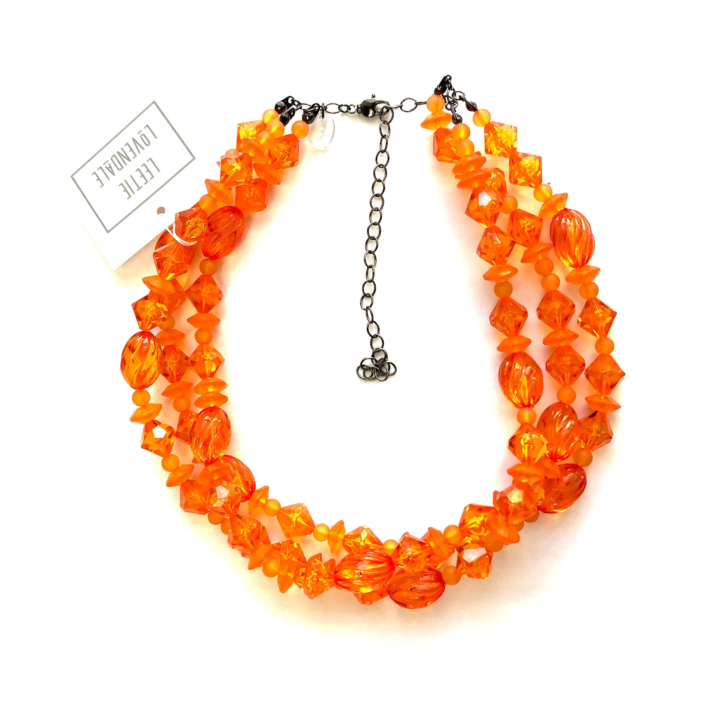 Orange Mix Faceted Morgan Necklace