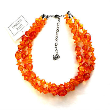 Orange Mix Faceted Morgan Necklace