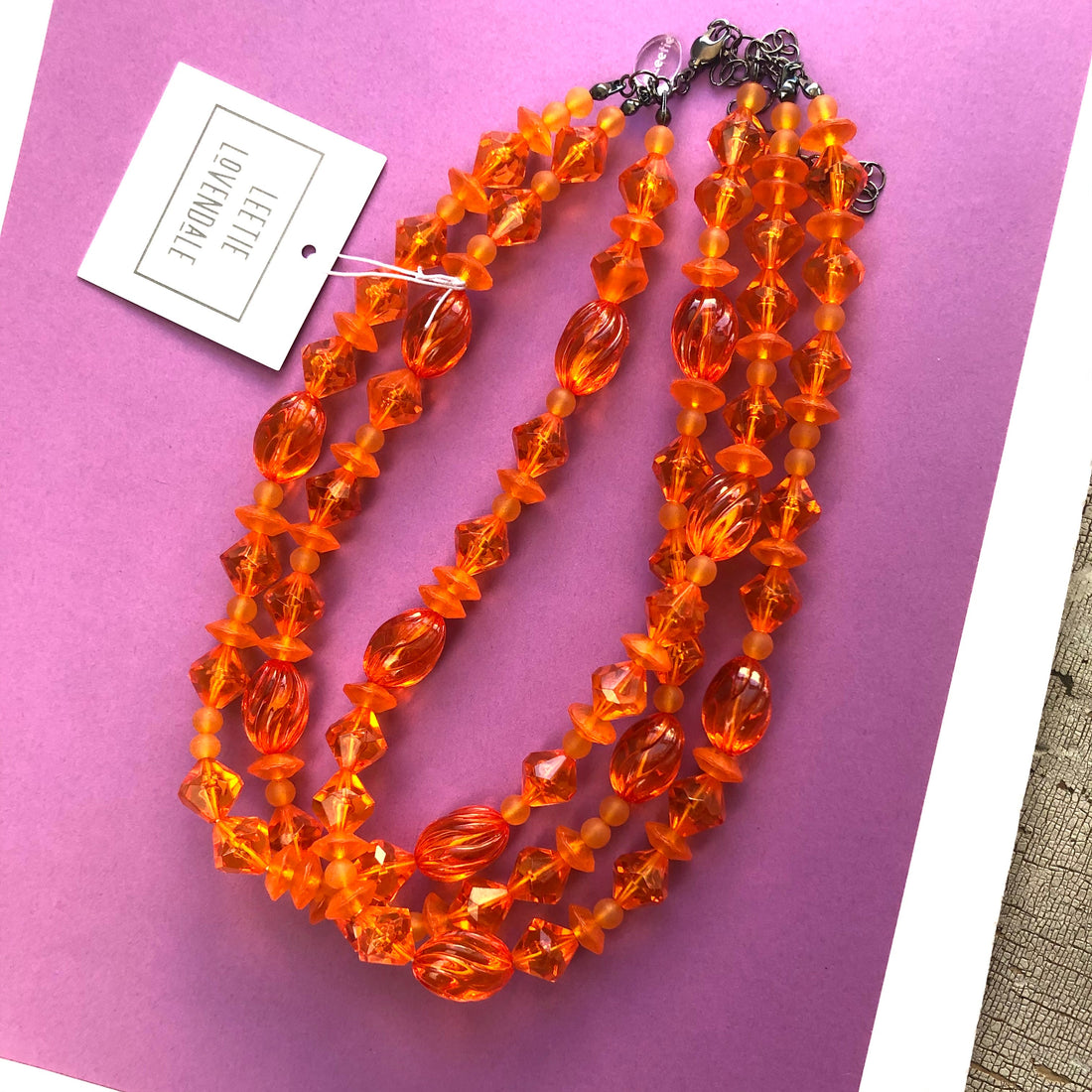 Orange Mix Faceted Morgan Necklace