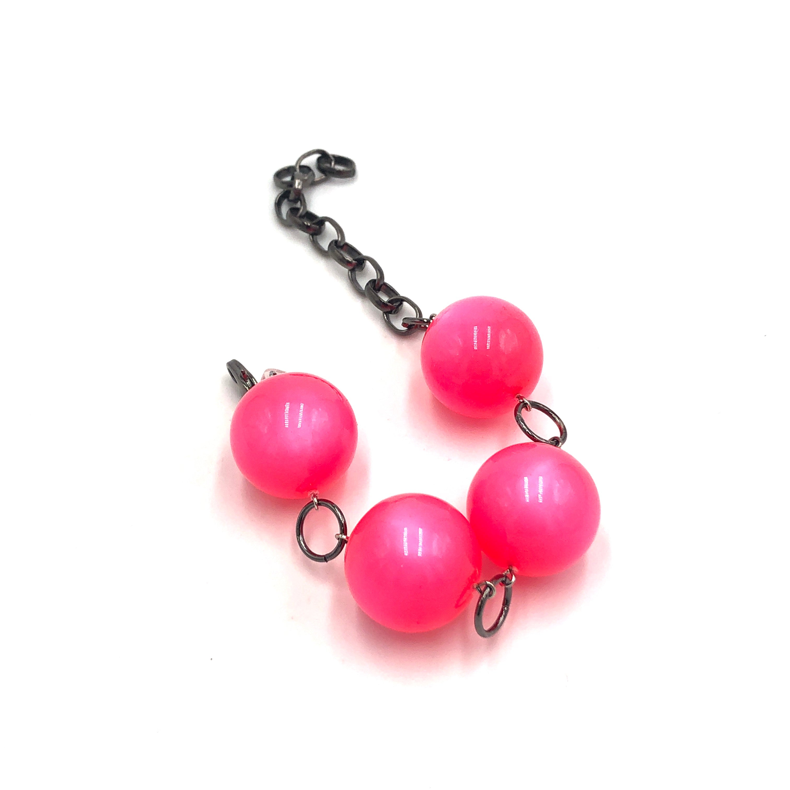 Neon Pink Moonglow Jumbo Stations Bracelet