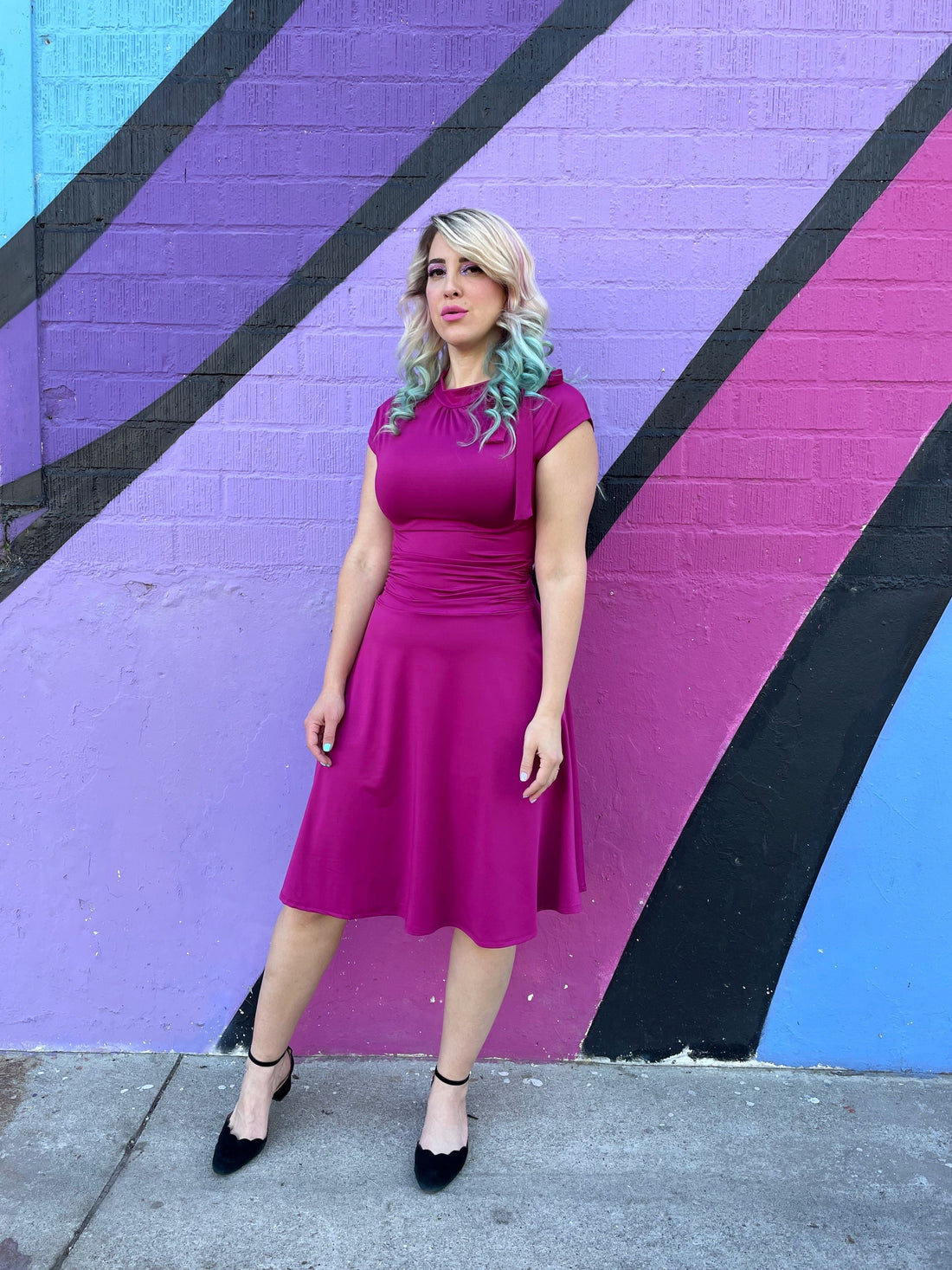 Bombshell Dress in Magenta - Plus Sizes only