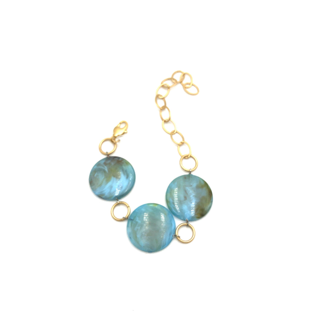 Ice Blue Marbled Stations Bracelet