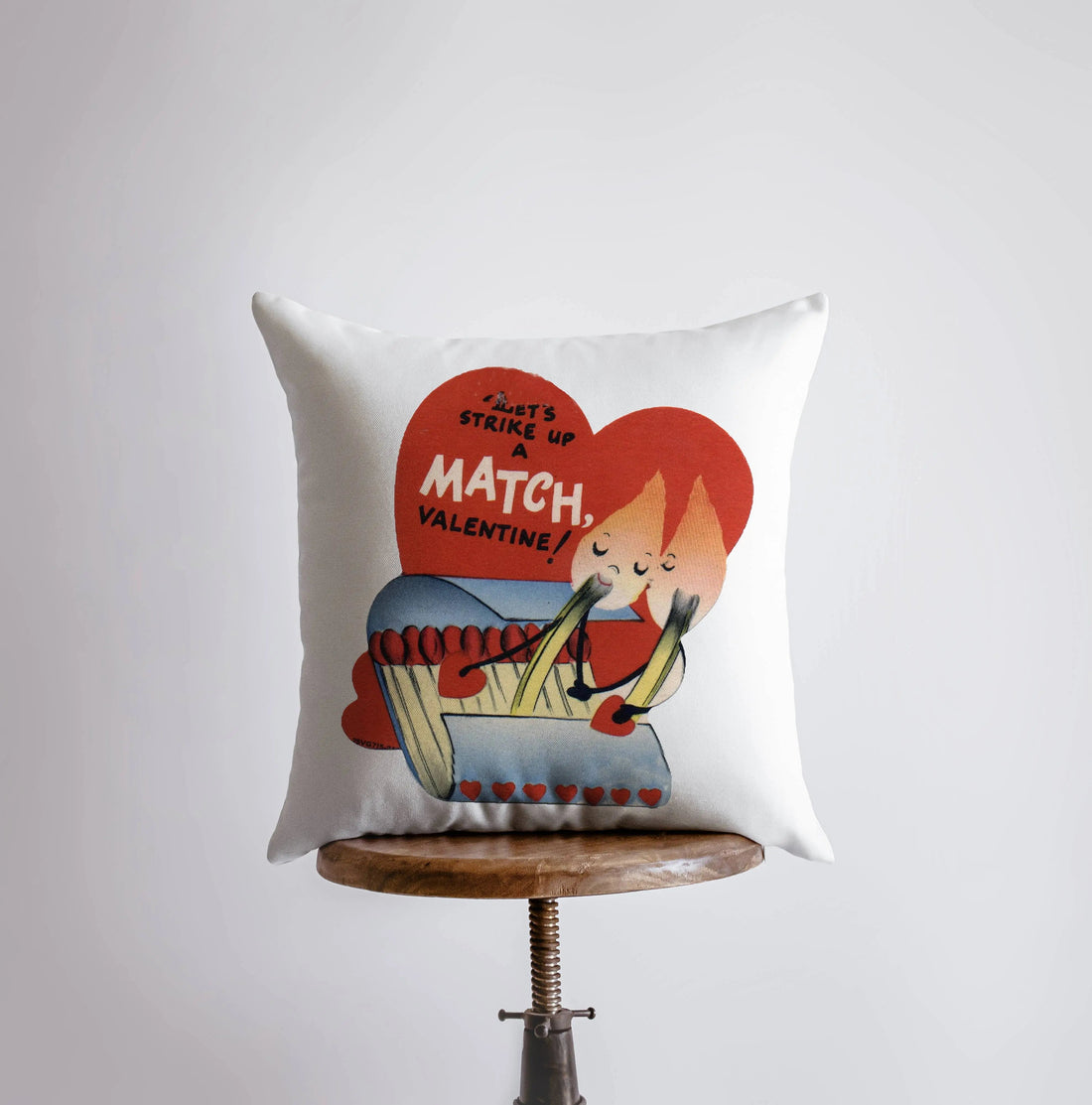 Let's Strike up a Match Vintage Valentines | Pillow Cover | Throw Pillow | Valentines Day Gifts for Her | Valentines Day | Room Decor by UniikPillows