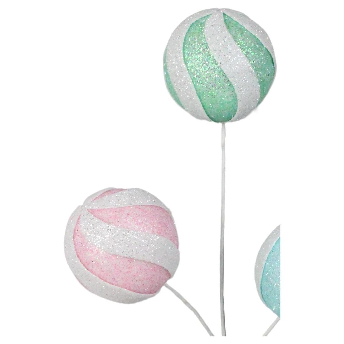 11" Glitter Ball Spray: Mint/Pink/Blue