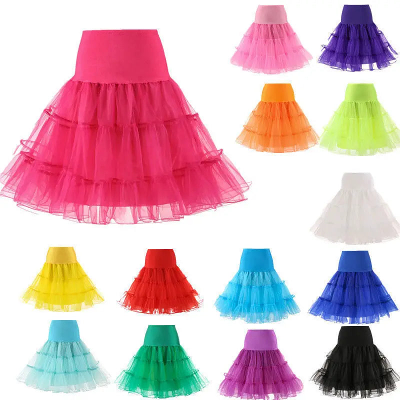 Short Petticoat For Wedding Vintage Tulle Petticoat Crinoline Underskirt Rockabilly Swing Tutu Skirt