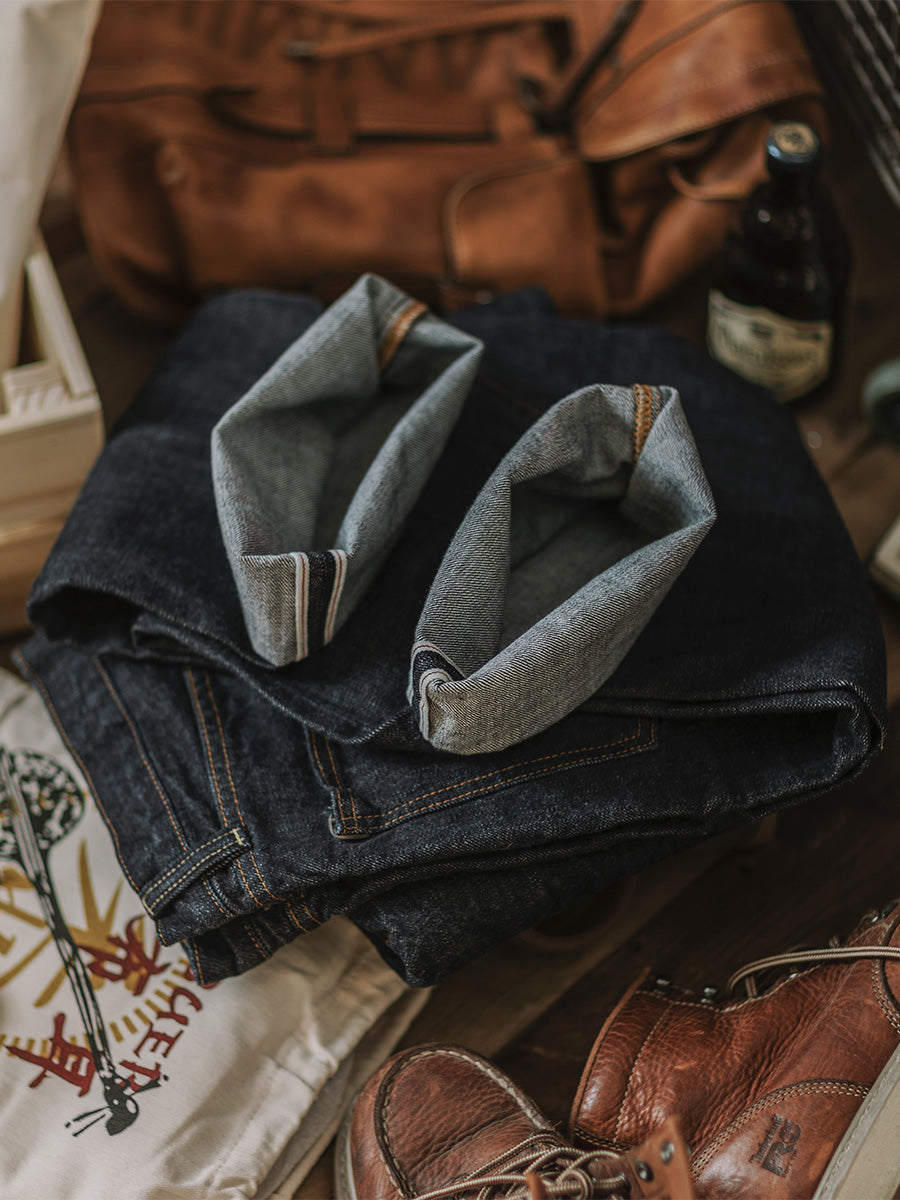 Selvedge Raw Denim Straight Jeans