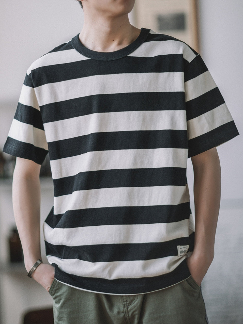 1950s Motorcyclist Stripe Tee