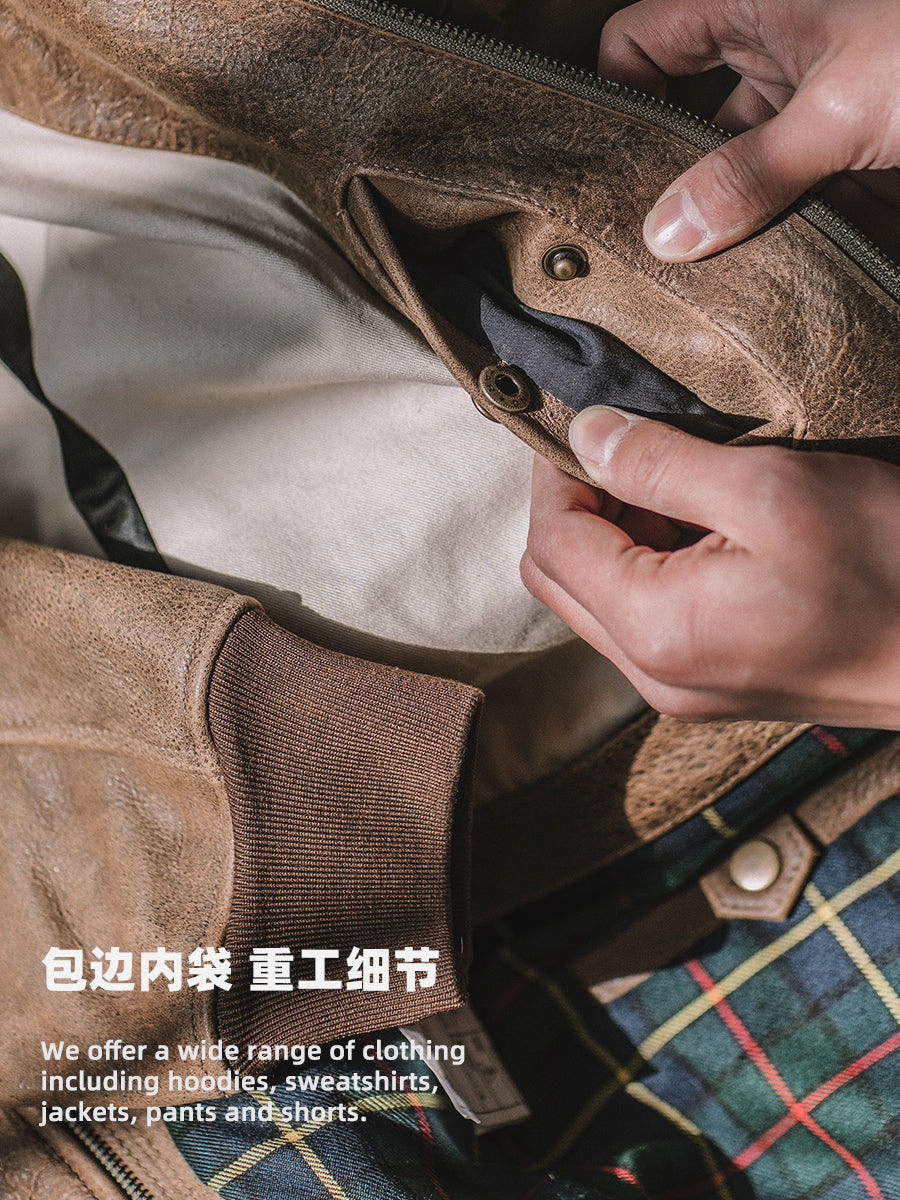 Leather Engineer  Bomber Jacket