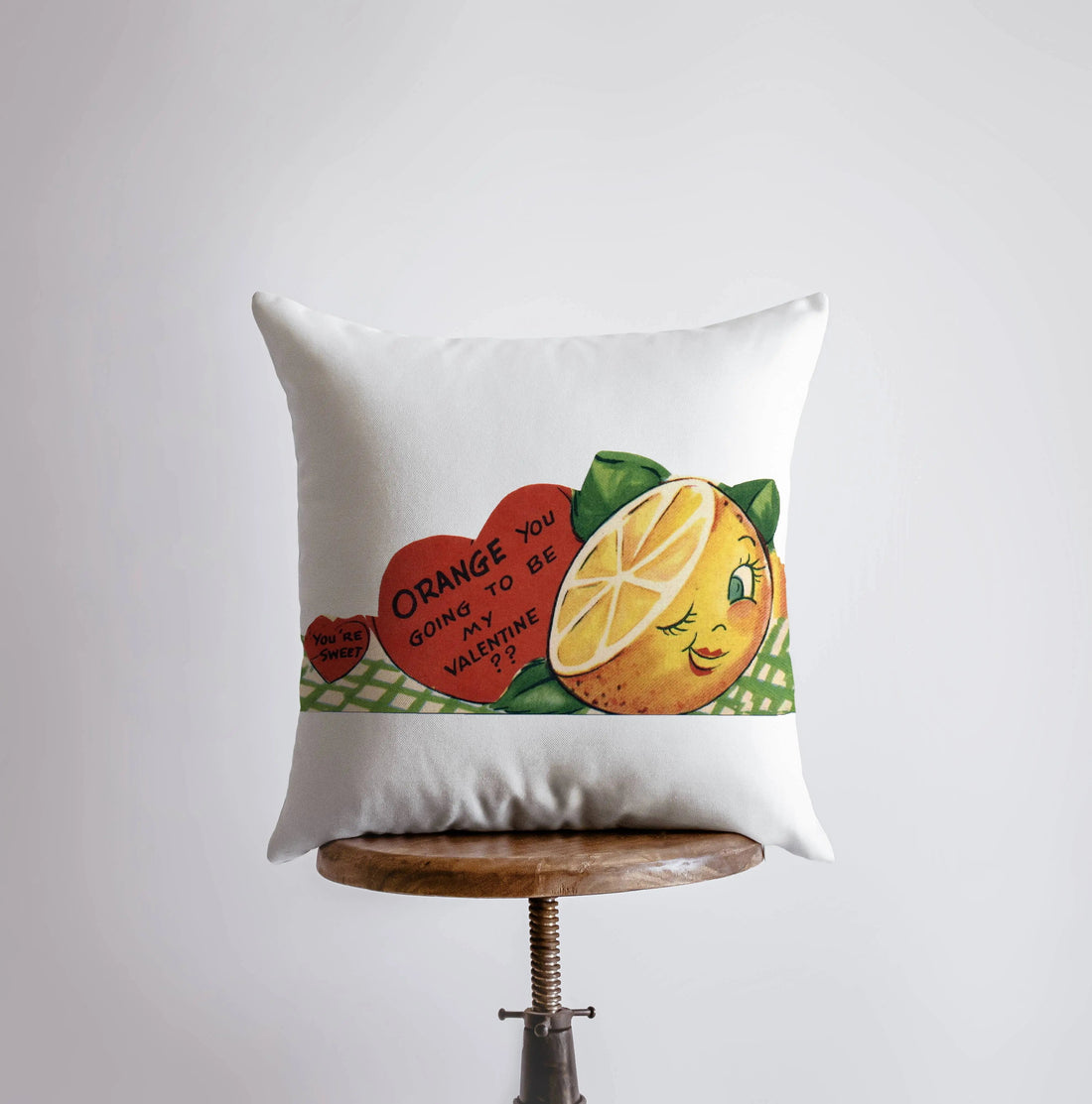 Orange You my Vintage Valentines | Pillow Cover | Throw Pillow | Valentines Day Gifts for Her | Valentines Day | Room Decor | Love You by UniikPillows