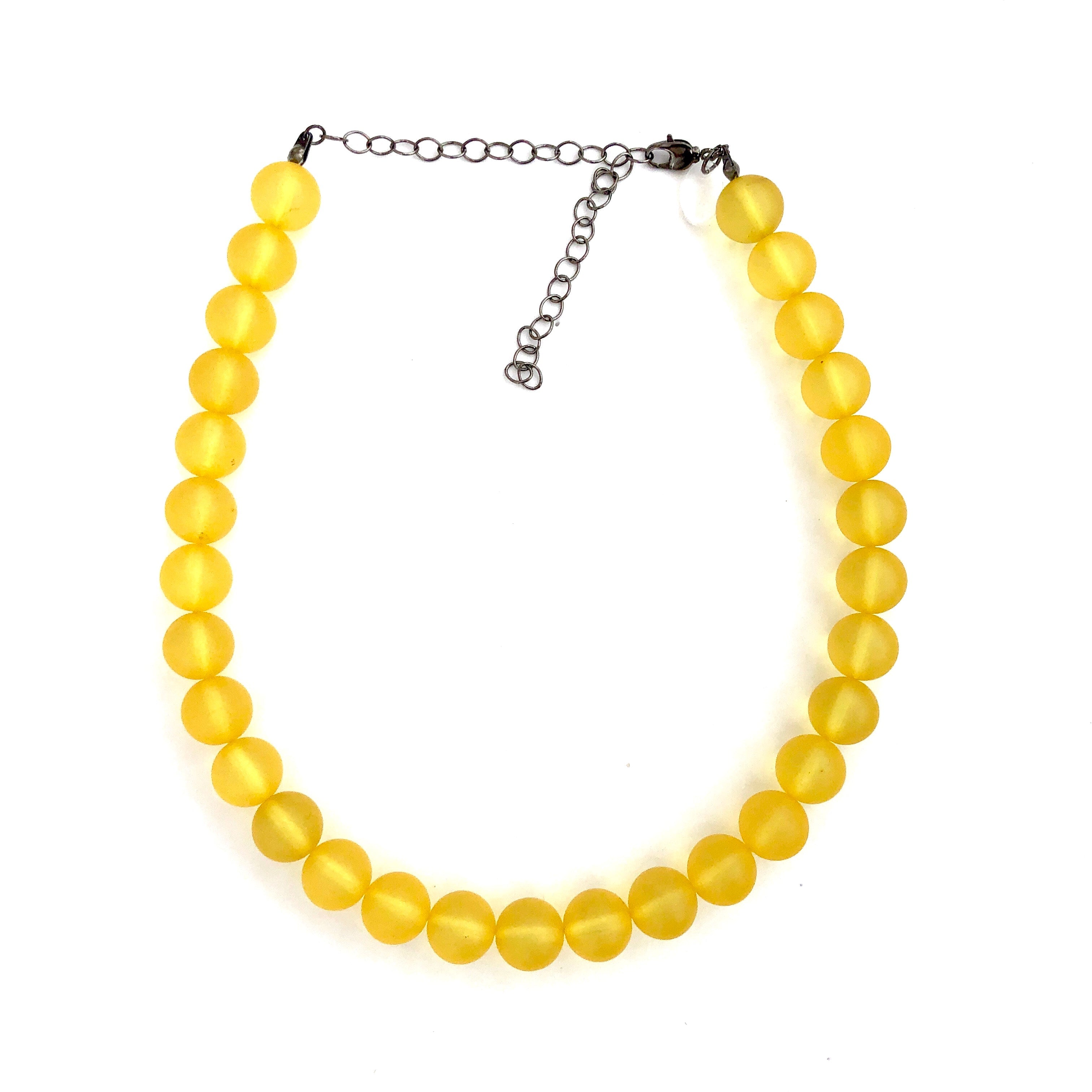 Golden Yellow Frosted Beaded Marco Necklace