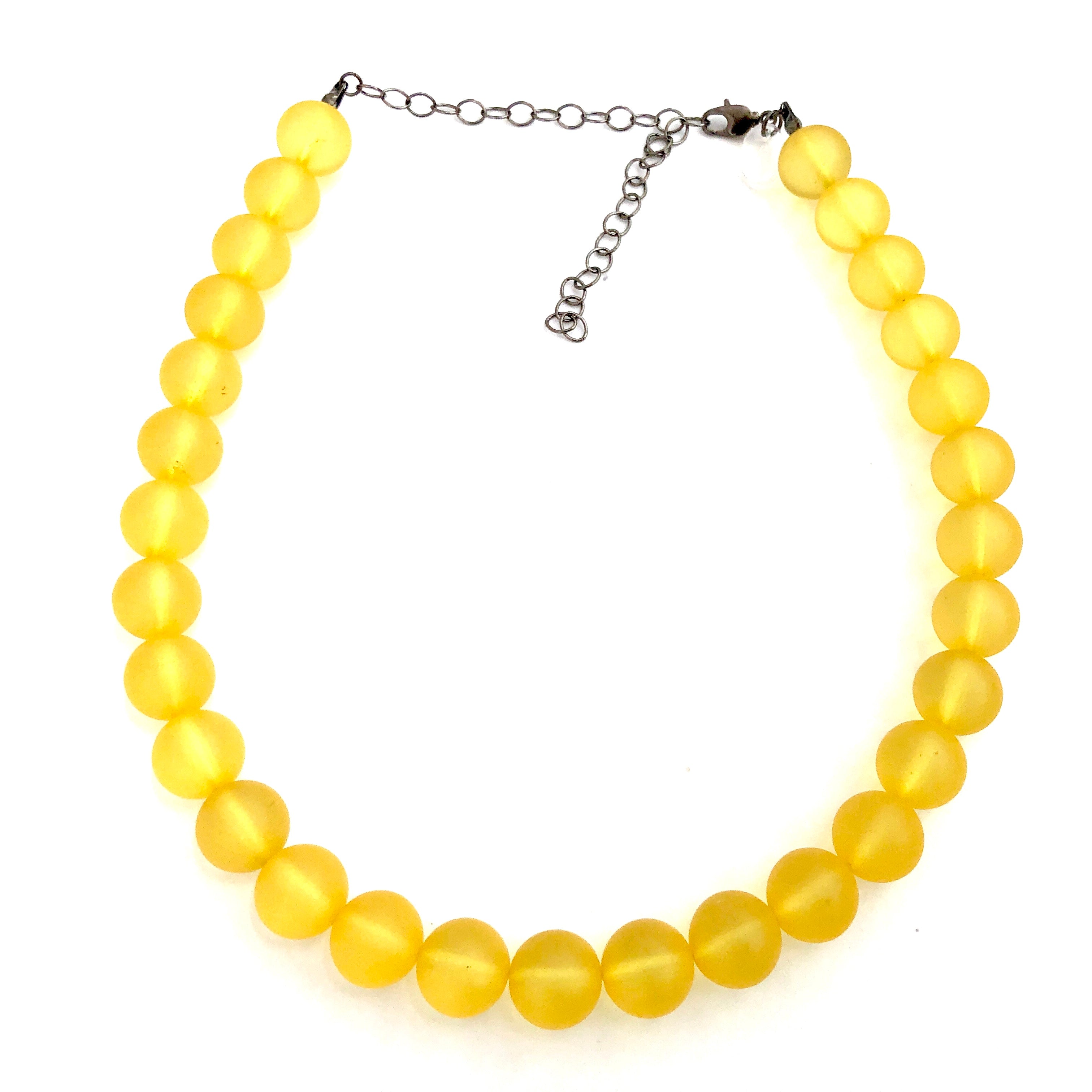 Golden Yellow Frosted Beaded Marco Necklace