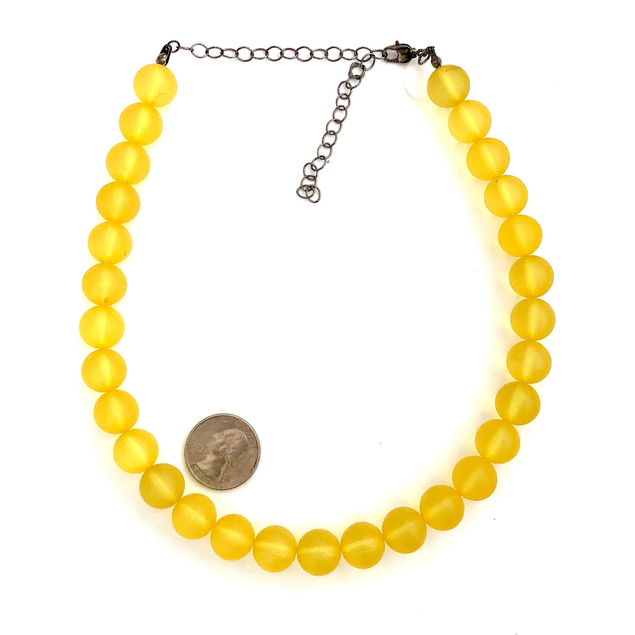 Golden Yellow Frosted Beaded Marco Necklace