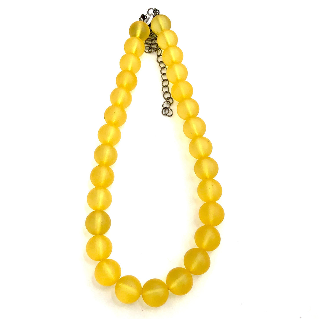Golden Yellow Frosted Beaded Marco Necklace