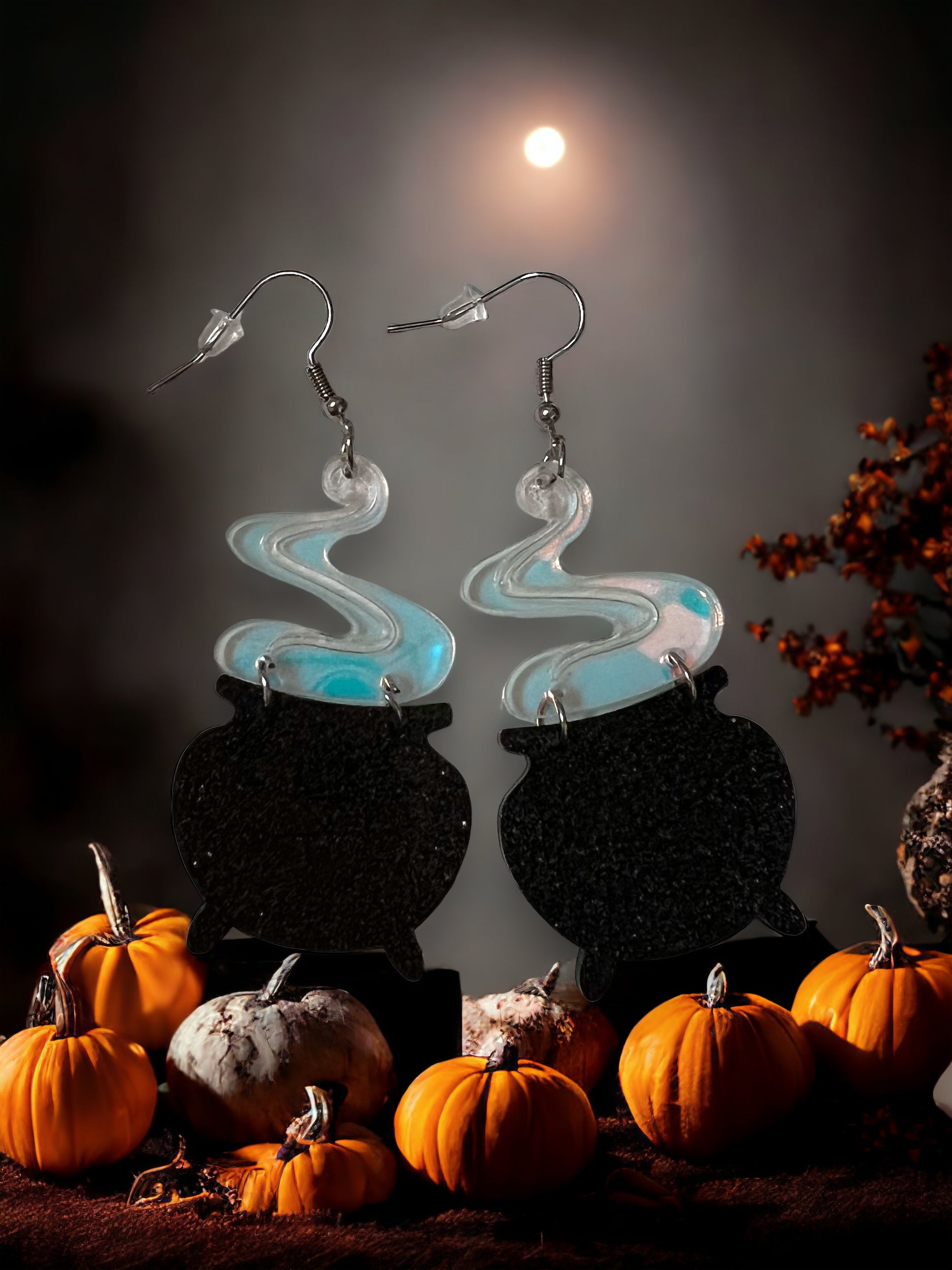Witches Brew Halloween Earrings by Lipstick & Chrome