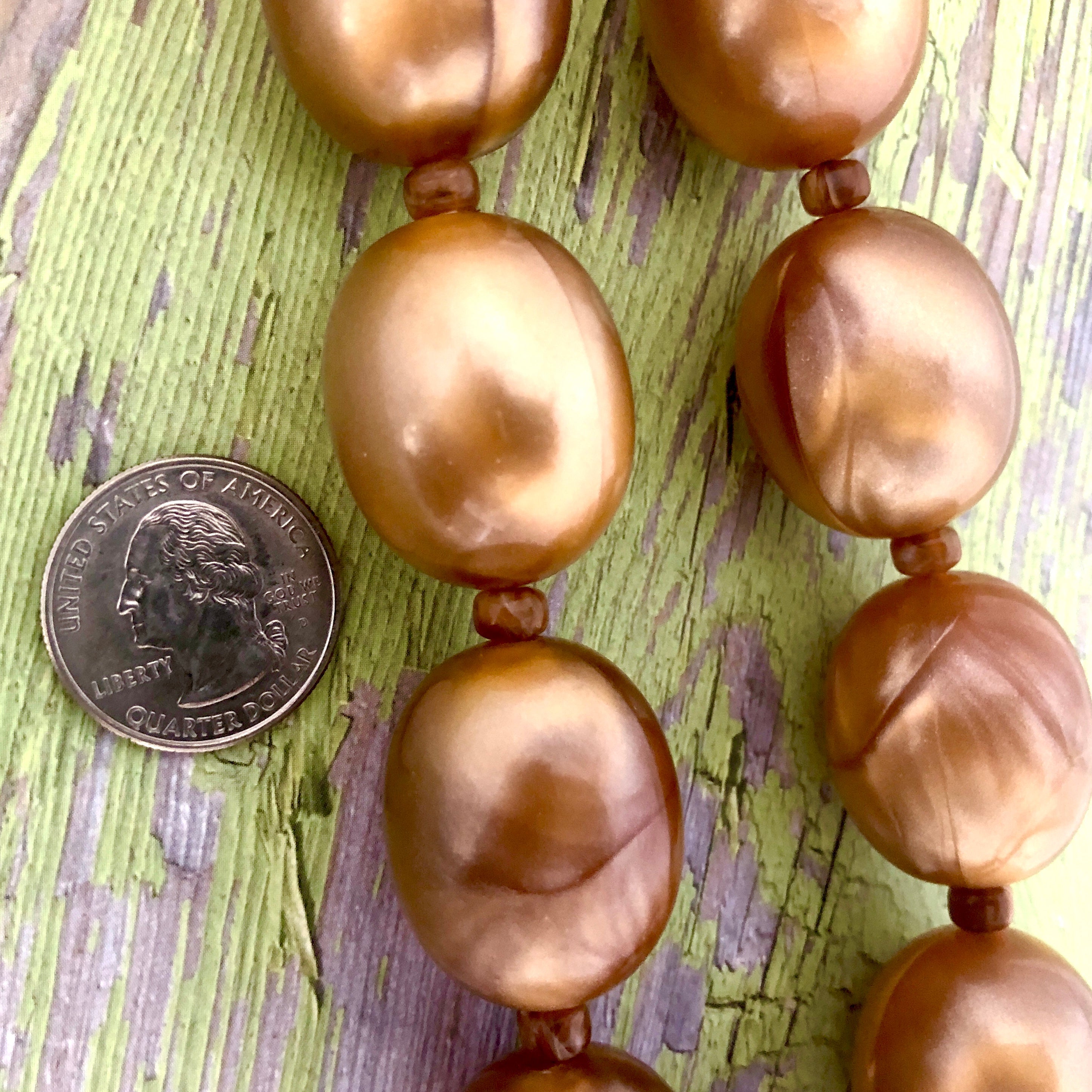 Copper Marbled Aura Glow Marco Necklace