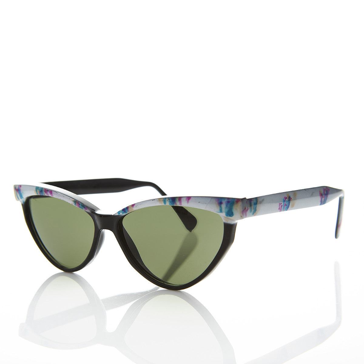 Cat Eye Vintage Sunglass with Raised Browline - Raga