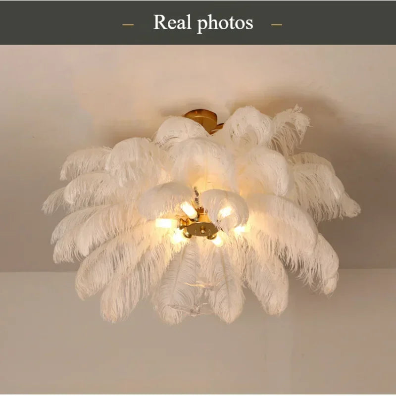 Classic Las Vegas Showgirl Ostrich Feather Chandelier