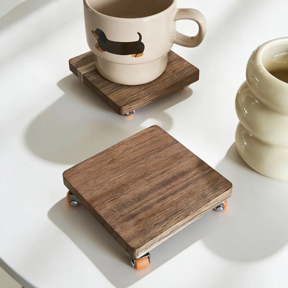 Mid-Century Modern Turned Walnut Coaster Tray