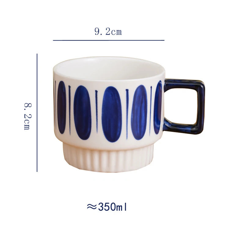 Gilded Era Polka Dot Ceramic Coffee Cup & Saucer Set