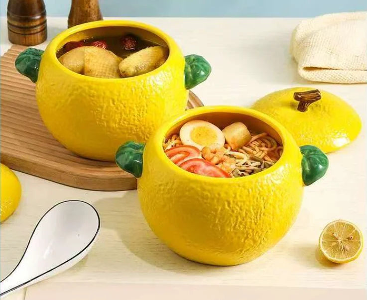 Amalfi Coast Embossed Lemon Soup Pot with Lid