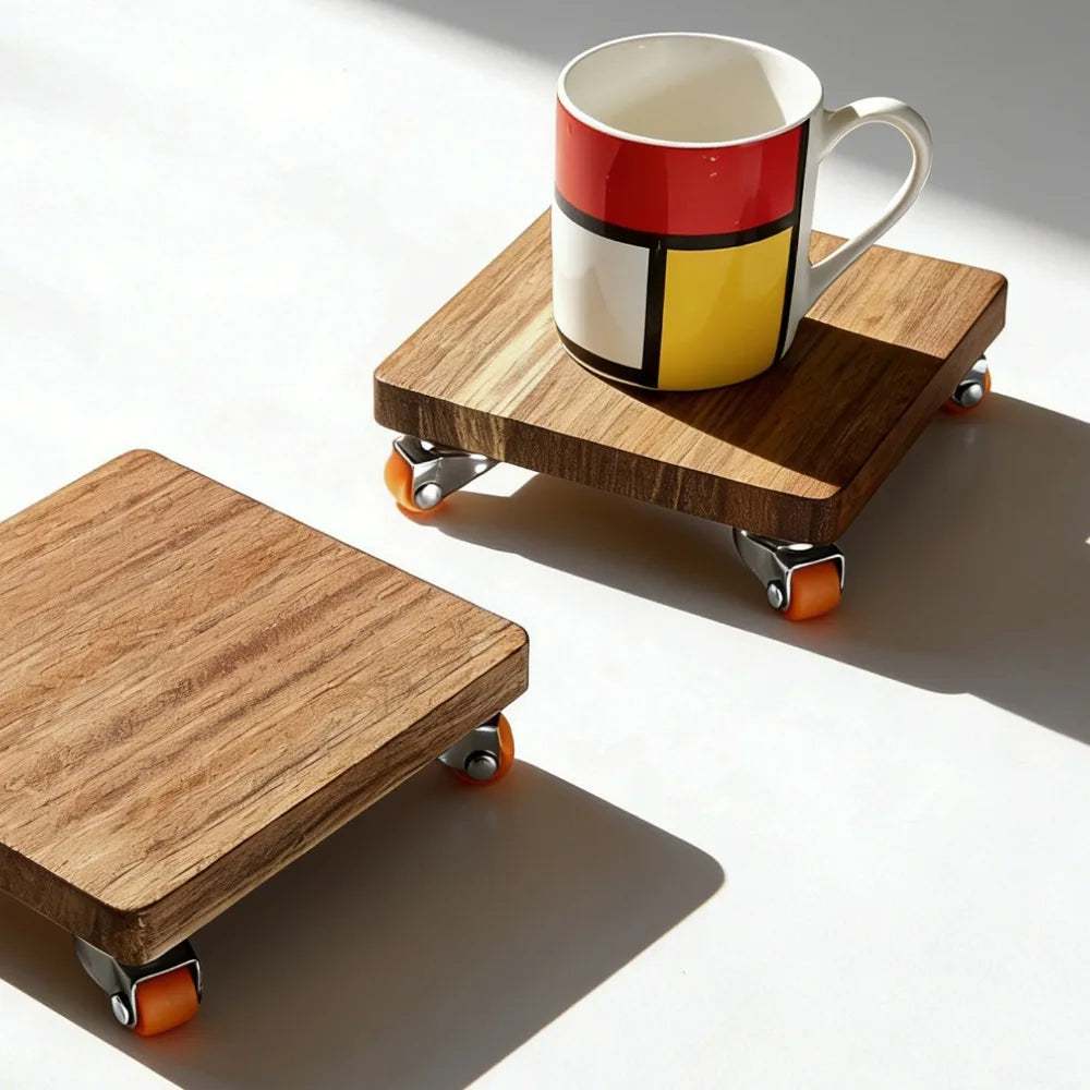 Mid-Century Modern Turned Walnut Coaster Tray