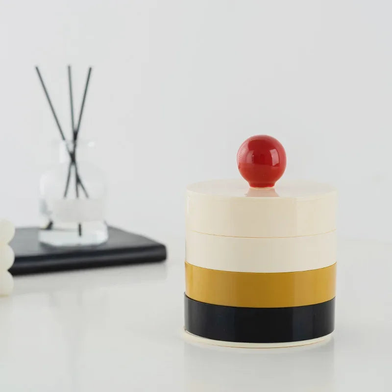1950s Vanity Style Rotatable Plaid Jewelry Box