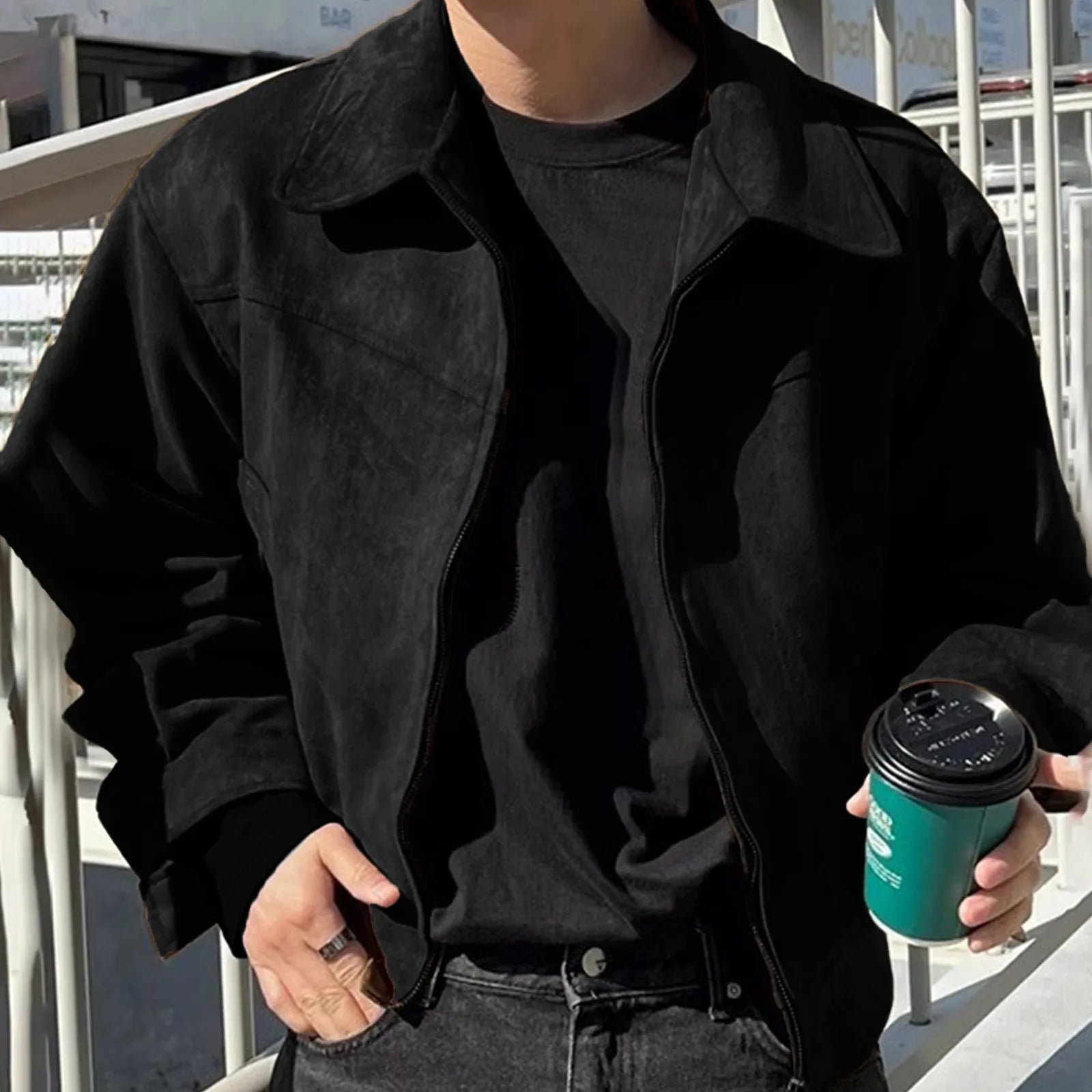 Men’s Zip Front Collared Jacket