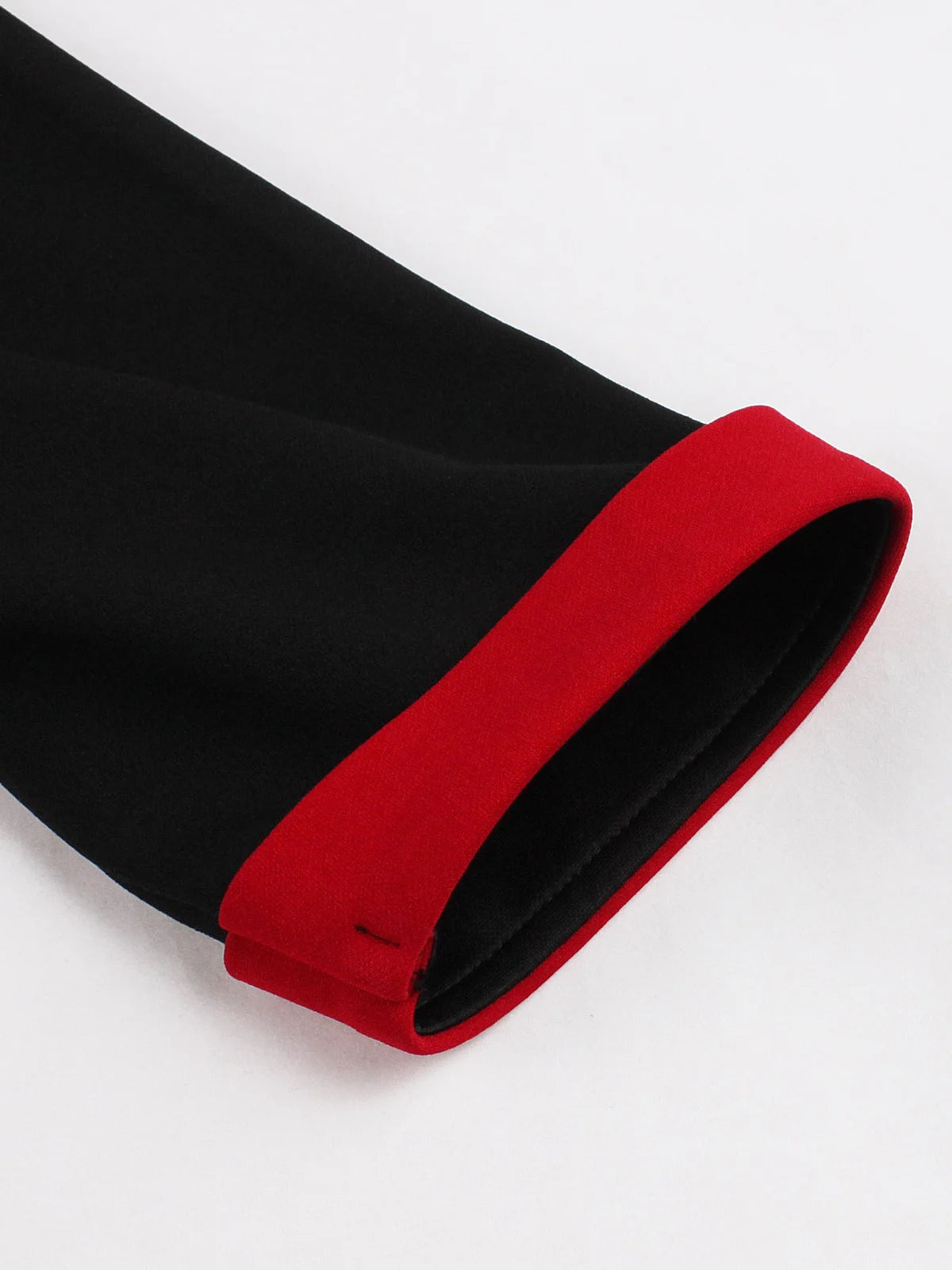 Contrast Lapel Button Detail Fit & Flare Dress