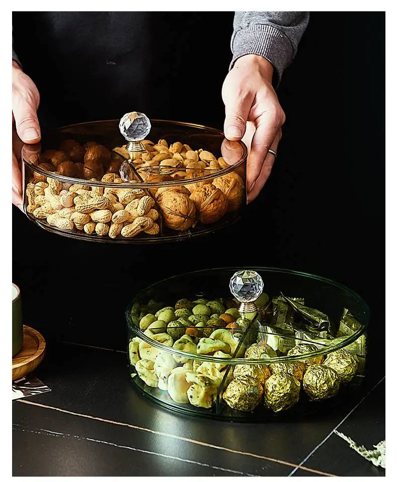 Retro Hollywood Multi-Grid Candy & Nut Dish with Lid