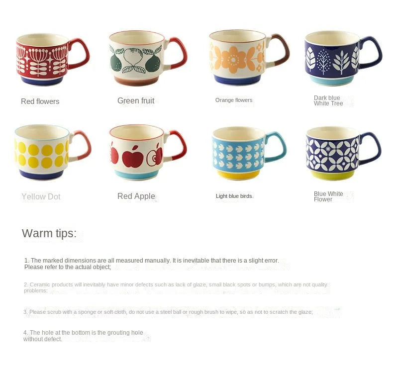 Vintage Meadow Handgrip Mug & Saucer Set (300ml)