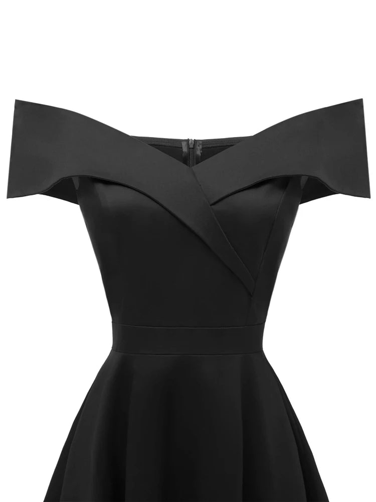 Off-Shoulder Wrap Bodice Fit & Flare Dress