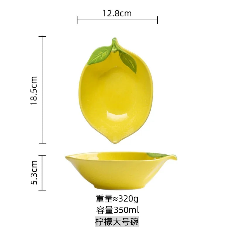 Sunshine Citrus Lemon Ceramic Dipping & Dessert Plate