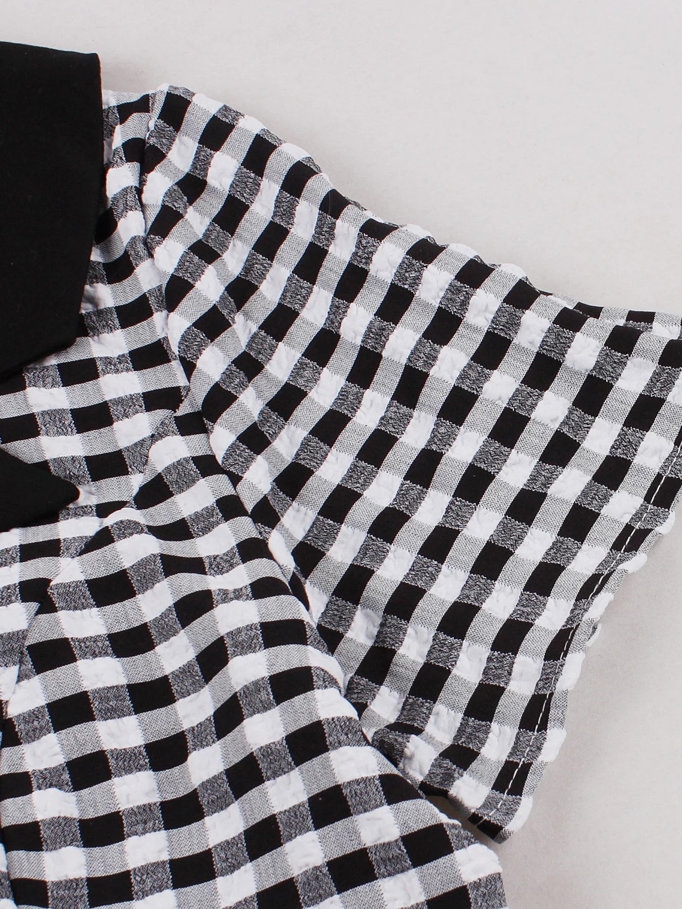 Gingham Collared Belted Midi Dress