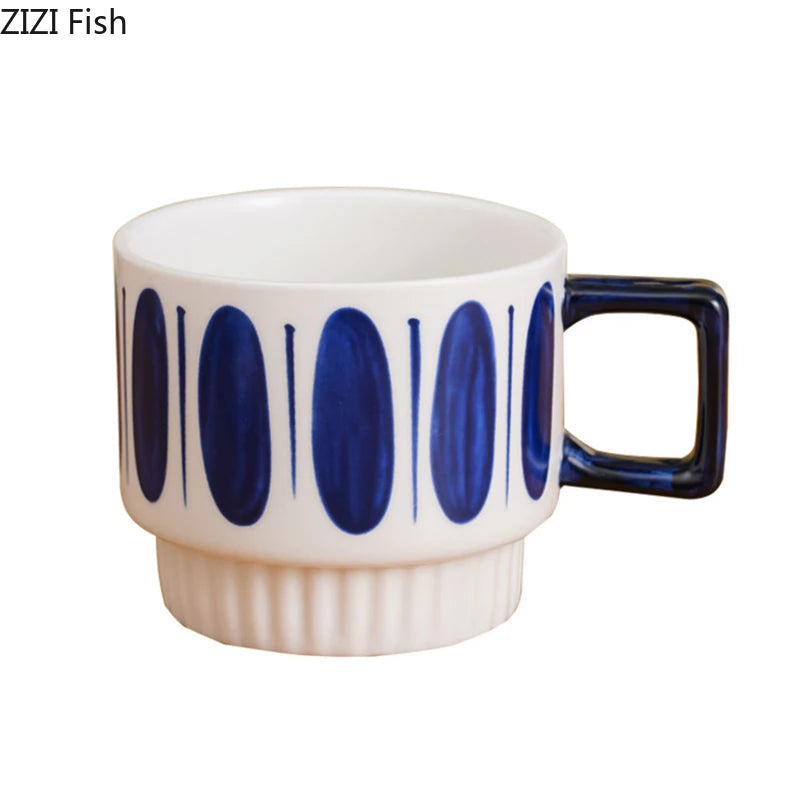 Gilded Era Polka Dot Ceramic Coffee Cup & Saucer Set