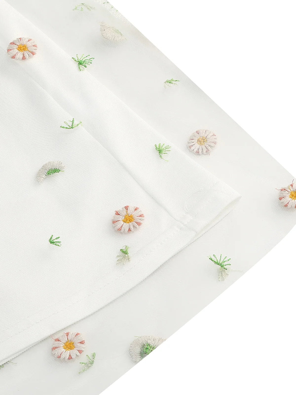 Embroidered Floral Tie Strap Midi Dress with Sheer Overlay